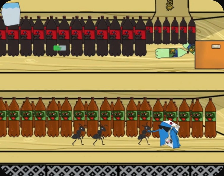 Jogo 2D ambientado em gôndolas de mercado desenvolvido pela aaldeiaDev
